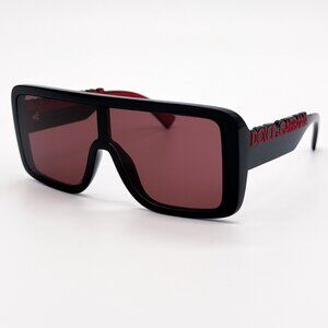 NEW DOLCE&GABBANA SUNGLASSES DG6204 501/75 BLACK RED WOMEN EYEWEAR